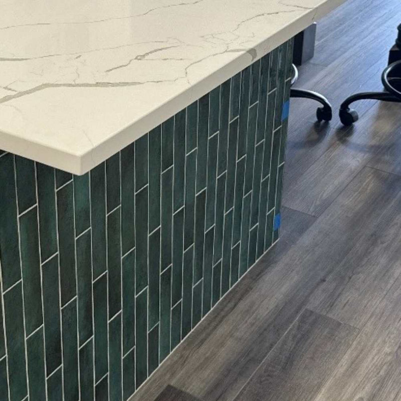 Ibiza 2" x 10" Ceramic Brick Look Subway Wall & Floor Tile, Green