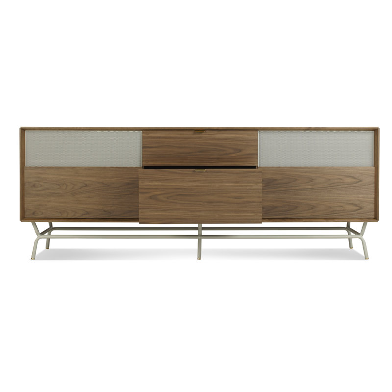 Dang Media Console, Walnut/Putty Gray