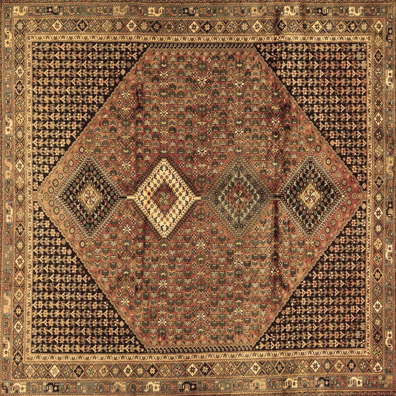 Tapis brun traditionnel Traditional 2740, Carré 3 pi