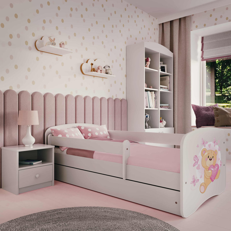 Cicero Drawer Convertible Bed and Mattress, Toddler (70 x 140 cm), White