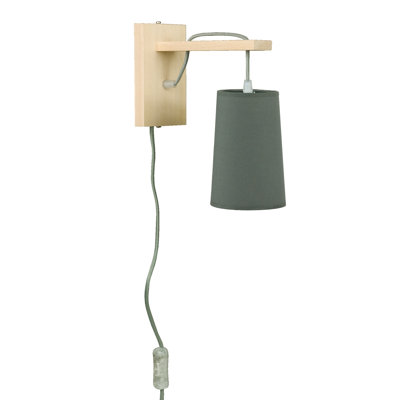 Rollo Wood Plug-in Armed Sconce