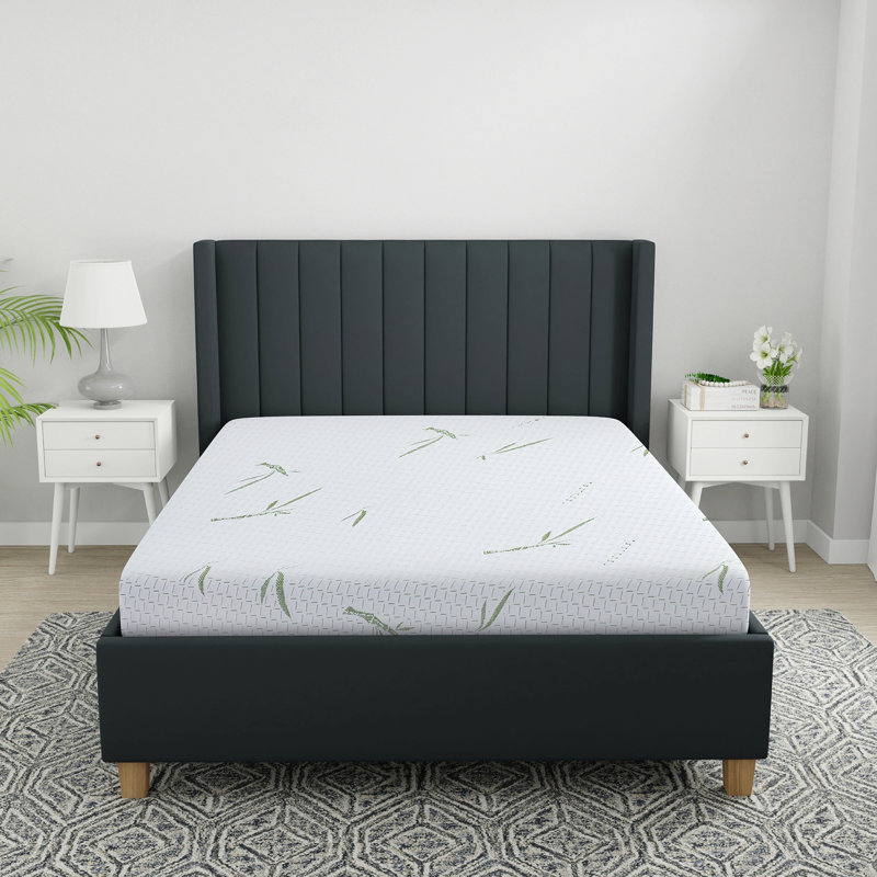 Matelas en mousse viscoélastique double couche 8 pouces avec housse infusée en bambou - Grand