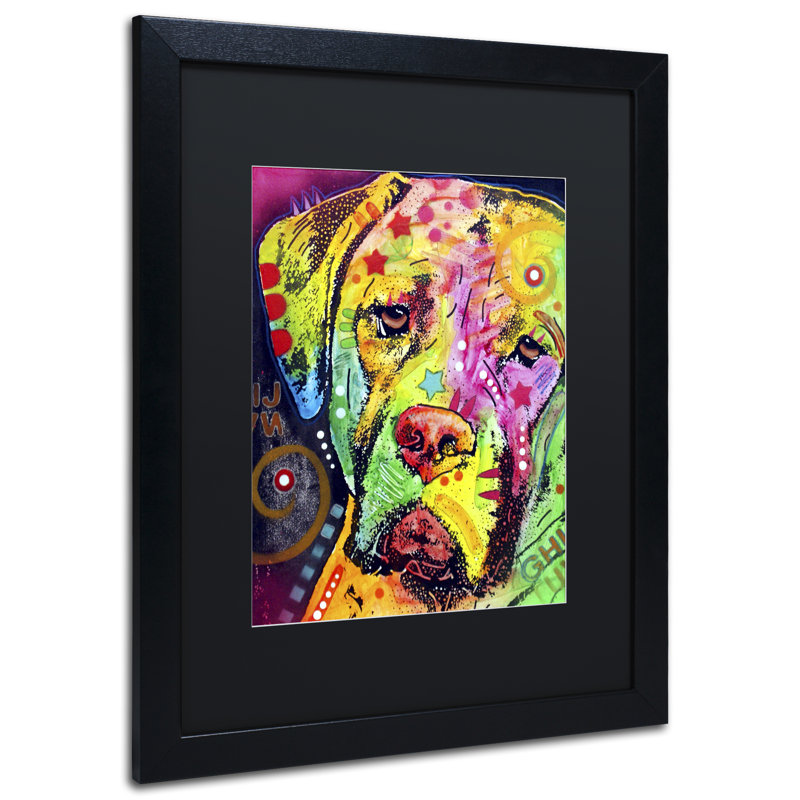 Mastiff II mat sur toile tendue, H 14 po x l 11 po x P 0,5 po, Noir