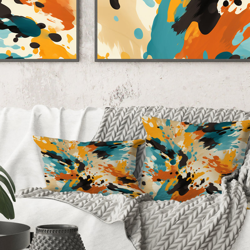 Coussin artistique en polyester à imprimé animal «Tell And Black II»