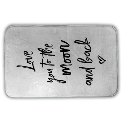 Love you to the moon and back Bath Mat with Non-Slip Backing - Quick Dry Memory Foam Bathroom Rug - Absorbent - Modern Plush Spa-Style - Machine Washable