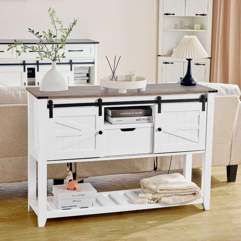Latravius 45.9'' Console Table, Gray/Brown
