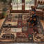 Tapis vintage lavable à la machine avec ranch rustique du Sud-Ouest-178932536