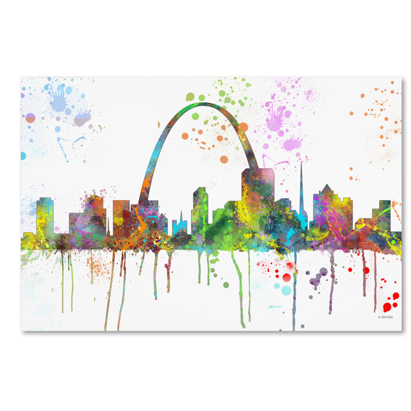 « st louis missouri horizon mclr-1 », reproduction d’impression sur toile tendue, H 12 po x l 19 po x P 2 po