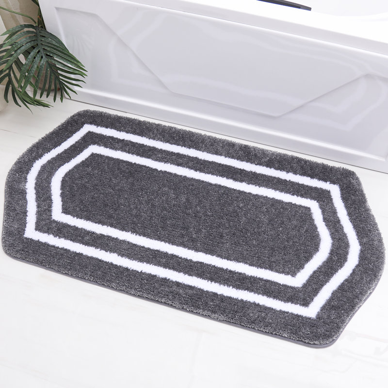 Tapis pour salle de bain Shilyn, L 24 po x L 48 po, Gris