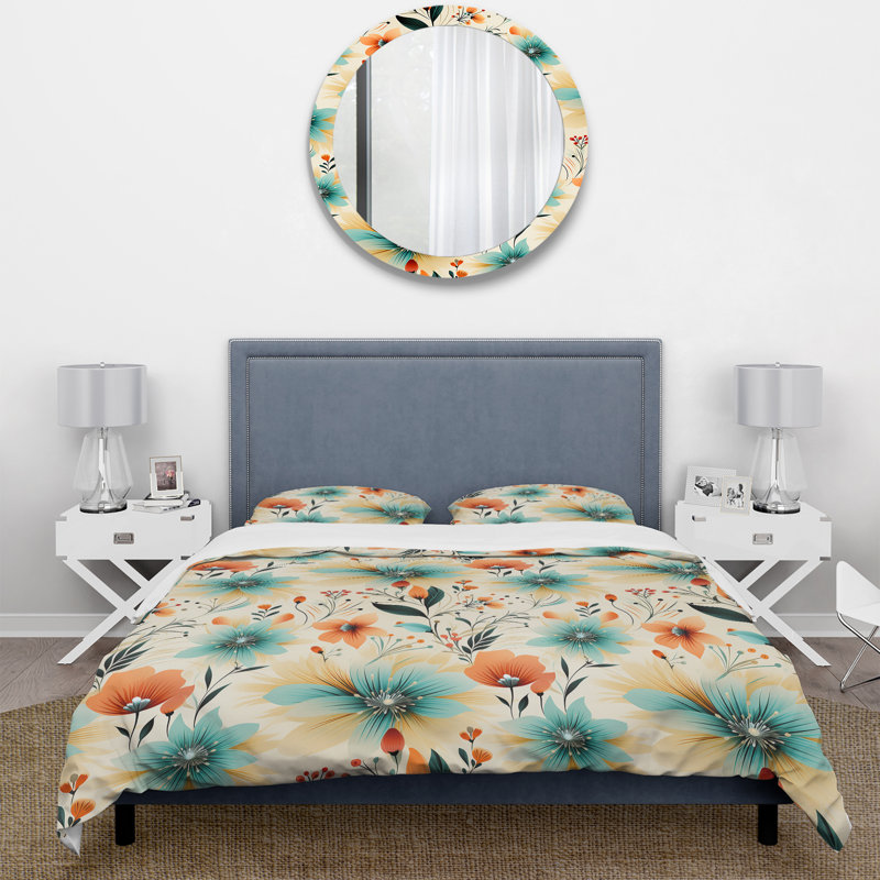 Ensemble de housse de couette Botanical d'Retro Revival Of Vintage Flowers Expression