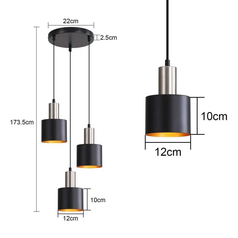 Banelly 3 - Light Matte Black Drum Pendant