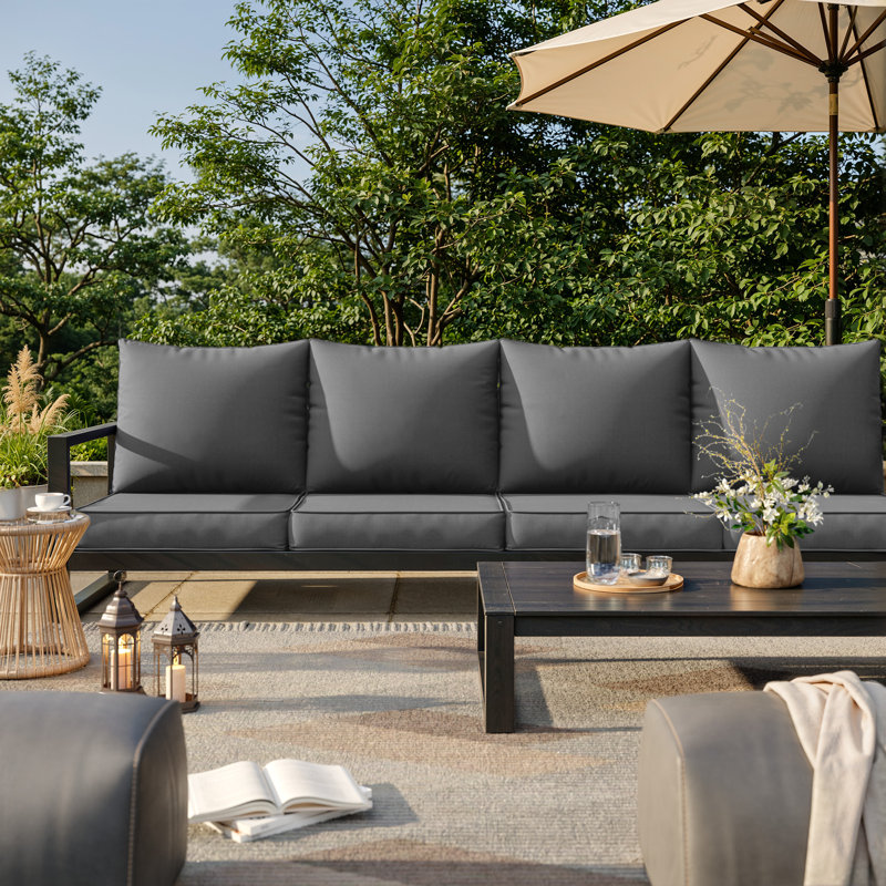 8-Piece Outdoor Patio Cushion Set, Replacement Outdoor Seat & Back Cushions for Patio Furniture, 4 Seat Cushions & 4 Back Cushions with Zipper Covers.