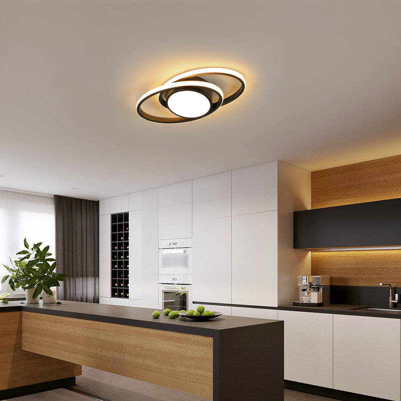 Pratolina LED Flush Mount, Black 3000K