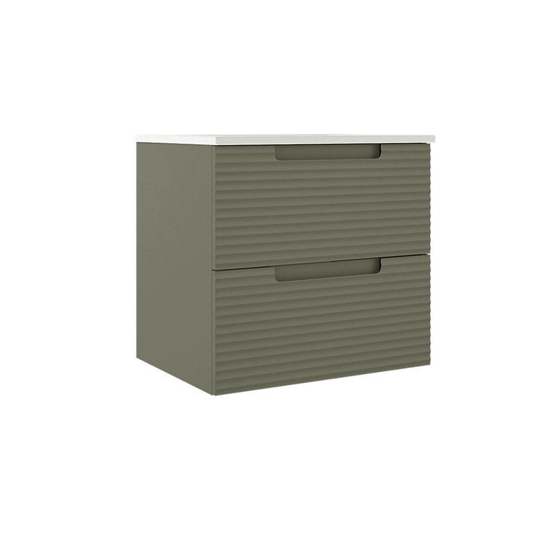 Meuble-lavabo mural 24 po Coda, Ondulation vert sauge