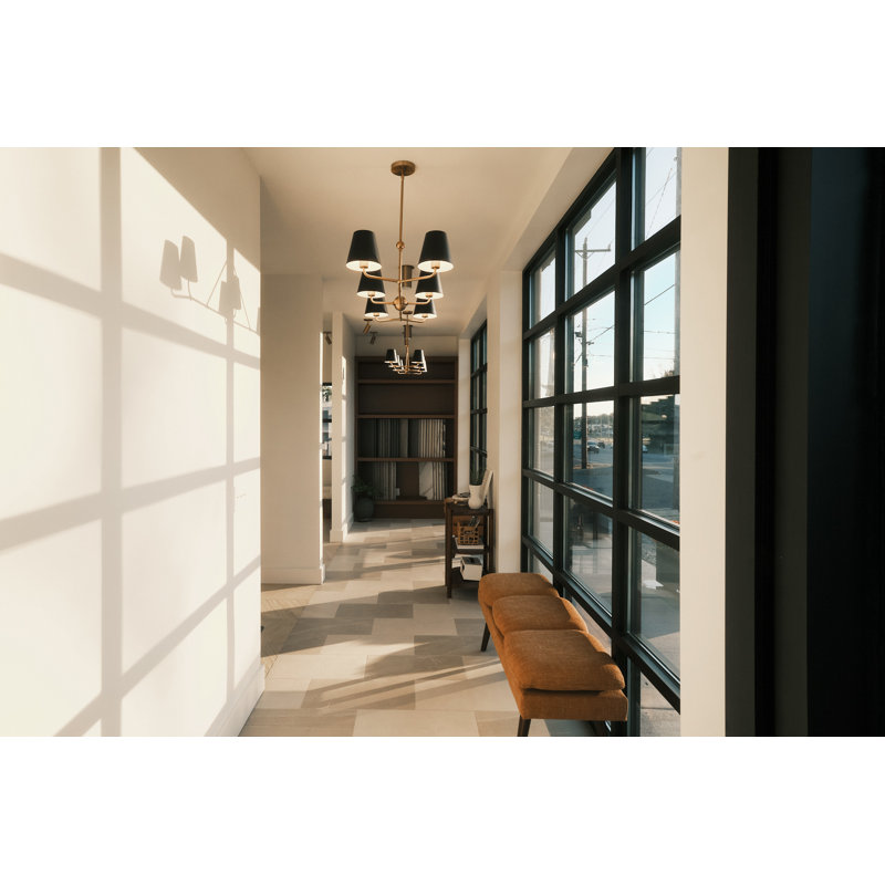 Kinston 6 - Light Dimmable Modern Linear Chandelier, Gold