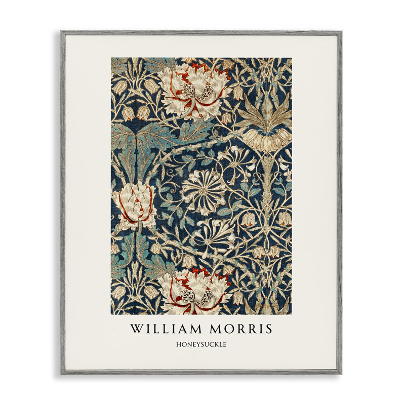 Giclée à motif de chèvrefeuille William Morris, design par Vintage Hustle, H 14 po x l 11 po, Estampe numérique Farmhouse