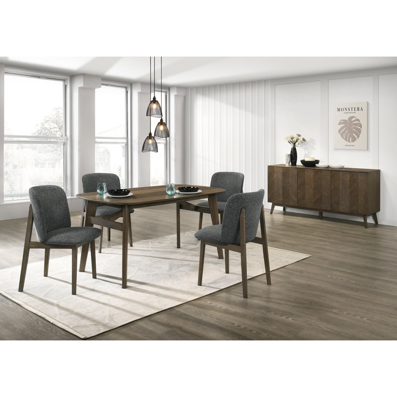 Cordray 43cm H Polyester Blend Upholstered Side Chair in Grey