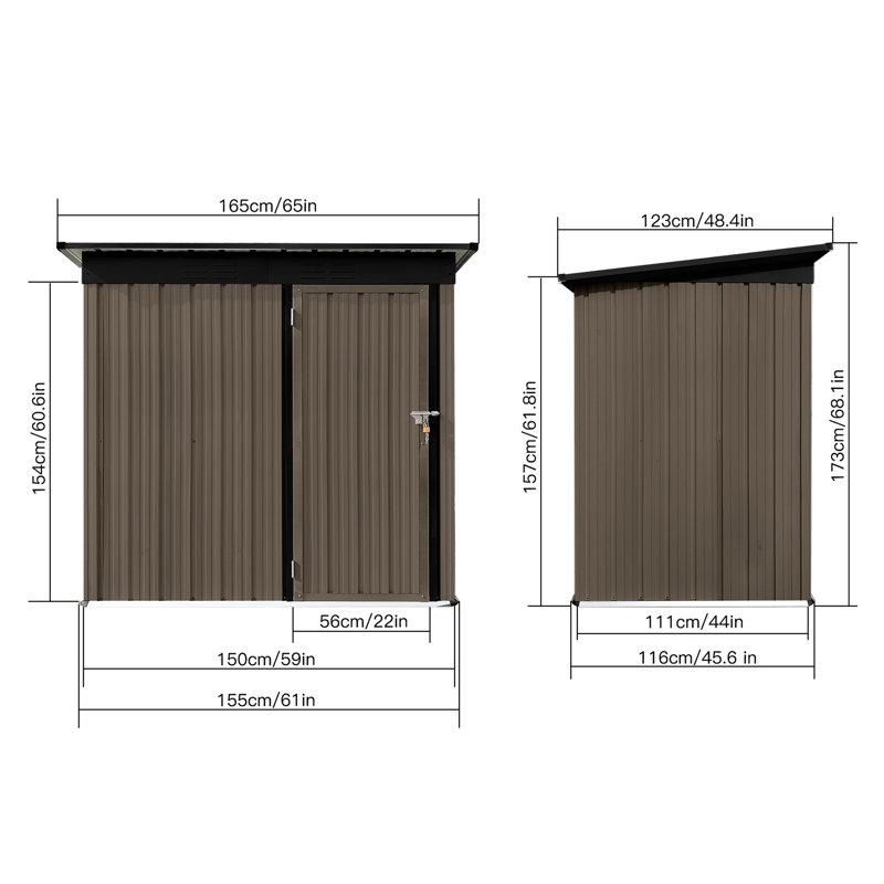 Remise de jardin en métal 5 pi 4 pi - porte verrouillable
