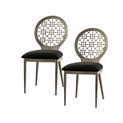 Chaise d'appoint Quantis King Louis en argent / noir