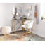 Chaise d'appoint avec roulettes, pieds en métal