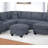 Dark Gray Finish  LAF Loveseat With USB Port Modern Style 5Pc Sectional Set Corner Wedge Armless Chair Cocktail Ottoman RAF Loveseat With Storage Primary Living Room-194217344