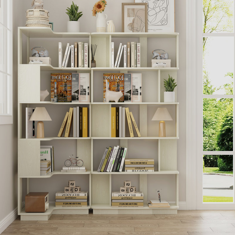 Ensemble de 2 bibliothèques d'angle compactes, Blanc