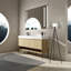 Meuble-lavabo de 60 po avec lavabo en résine simple et armoire à 4 portes de style moderne en chêne massif, méthode d'installation pratique avec couleur chêne de bassin, étapes d'assemblage rapide-1595104595