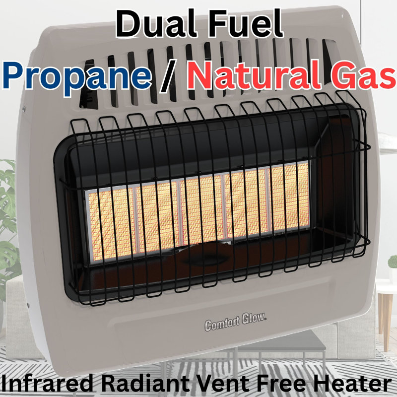Comfort Glow 30,000 BTU Dual Fuel Wall Heater, Heats Up to 1,250 Sq. Ft.– KWD526