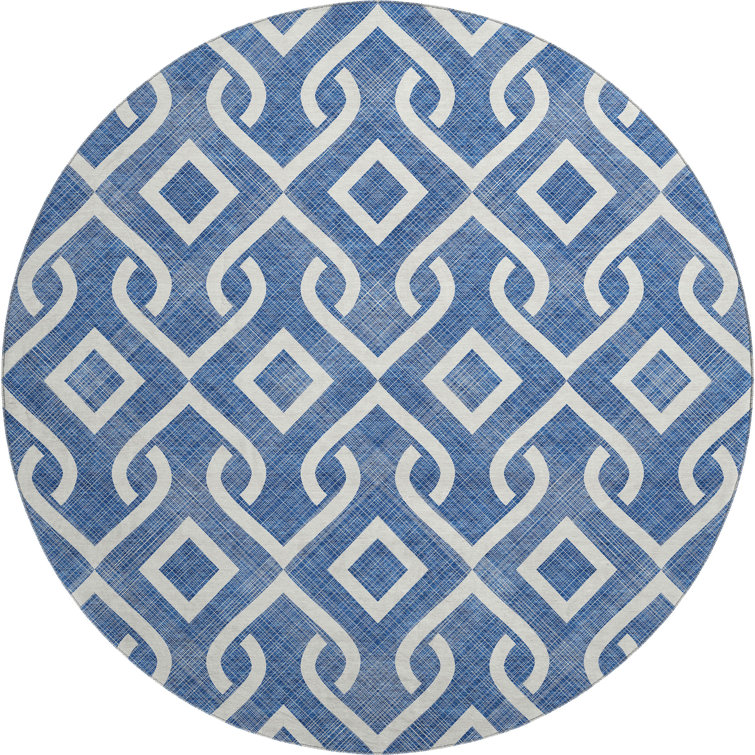 Premium Machine Washable Cerrito Blue Rug