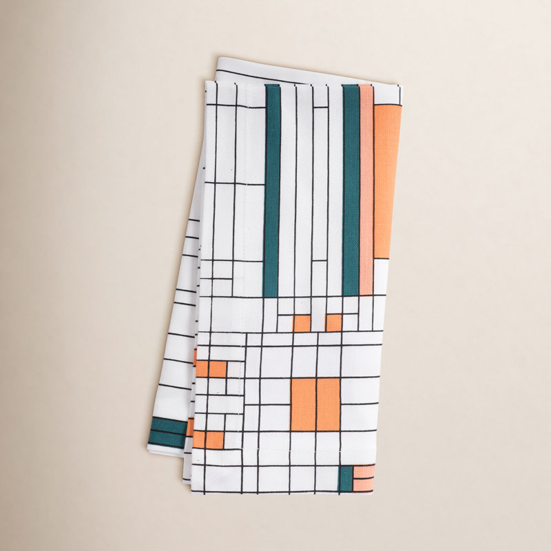 Oak Park 100% Cotton Geometric Rectangle Napkin