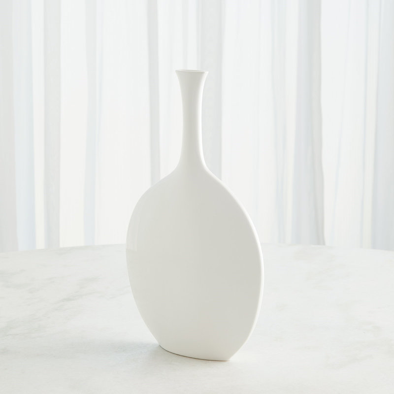 Silhouette Vase-Reactive -Slim, White, Overall Height-  16.25"