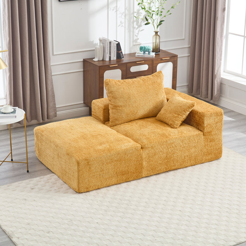Canapé Boucle 67,72 "l, Tissu jaune