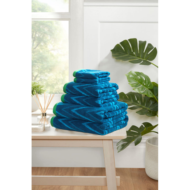 Talaijah 100% Cotton Washcloth, Blue