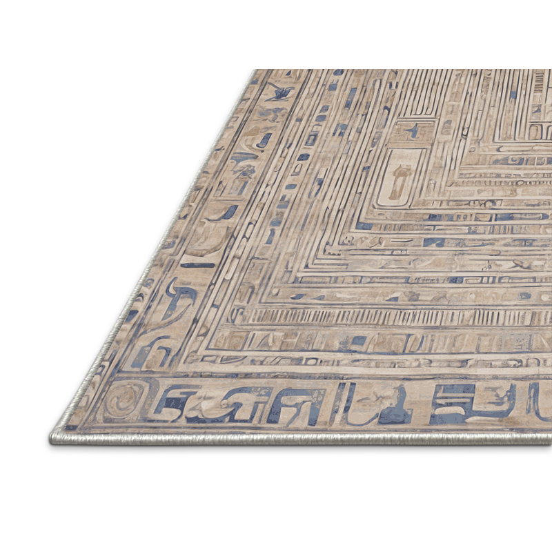 Tapis beige soyeux et moelleux, Rectangle 6 pi x 9 pi