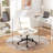 White Adjustable Swivel Criss-Cross Office Chair, Wide Seat, Vanity Chair-870263464