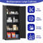 Armoire de rangement pour garage, armoire verrouillable avec portes et 3 tablettes, armoire haute, classeur, armoire de rangement pour le salon