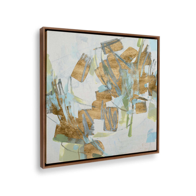 «Blue Gold Ice I» par June Erica Vess, reproduction d'art sur toile, H 12 po x l 12 po, Brown