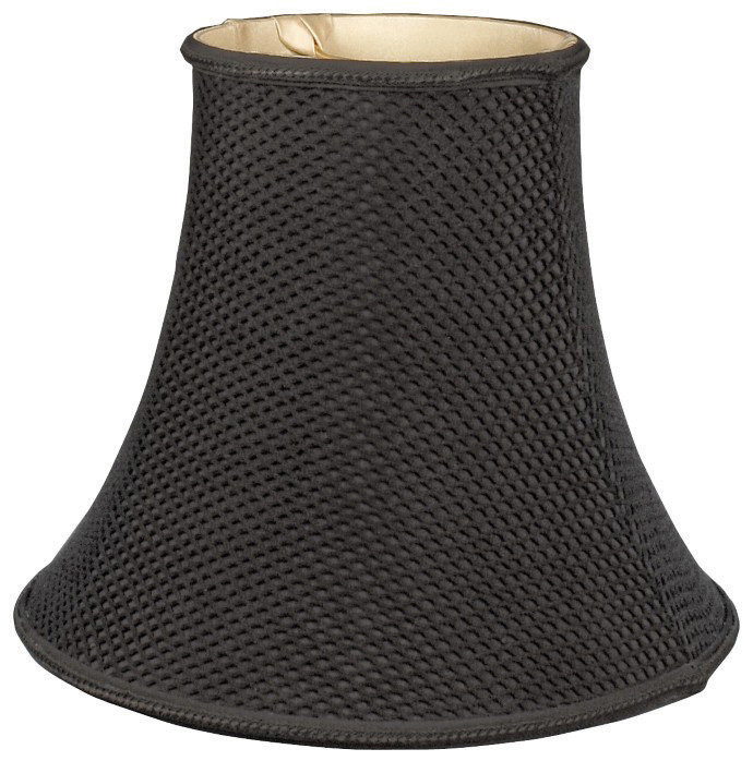 Silk Bell Lamp Shade, Black, 11.5" H x 14" W x 14" D