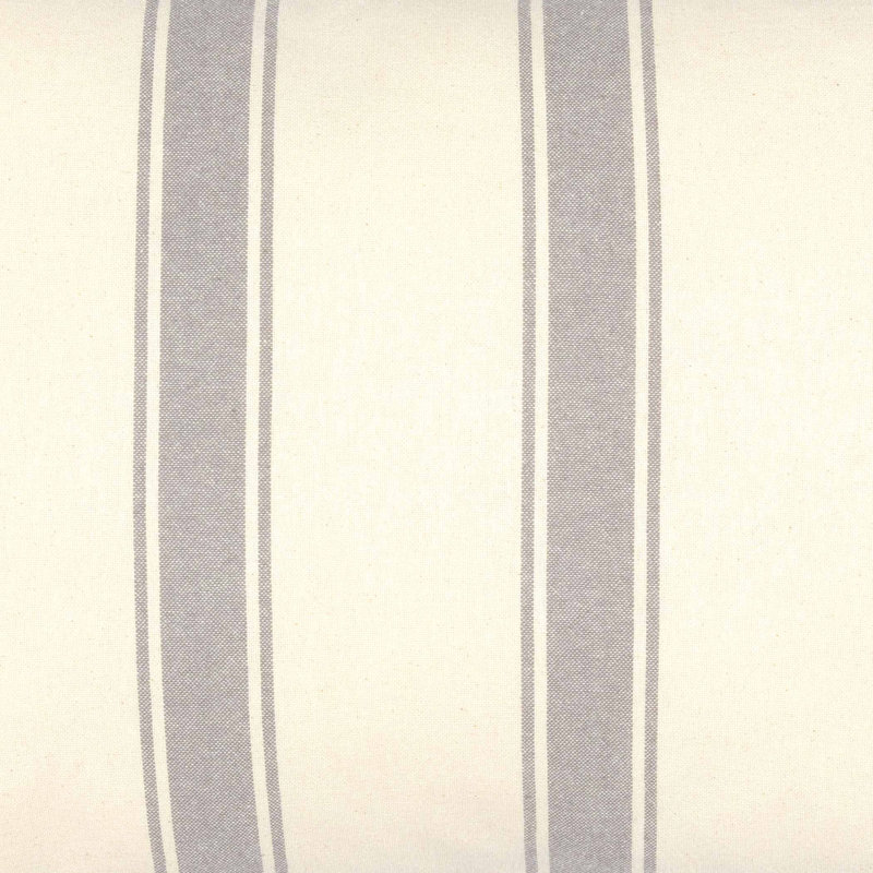 Grace Striped Creme and Gray Cotton Rectangular Pillow
