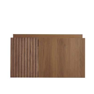 Porte de meuble-lavabo flottant 24 po à contreplaqué moderne, grain de bois multicolore et sans lavabo supérieur