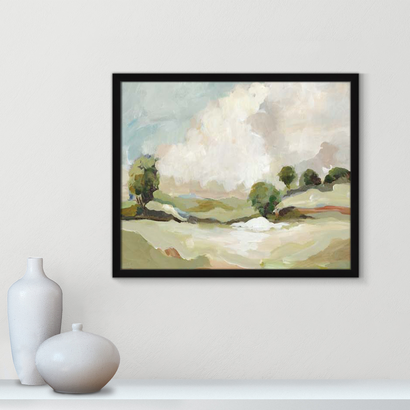 Pastoral Land by Allison Pearce, 21.5" H x 25.5" W x 1.25" D, Black