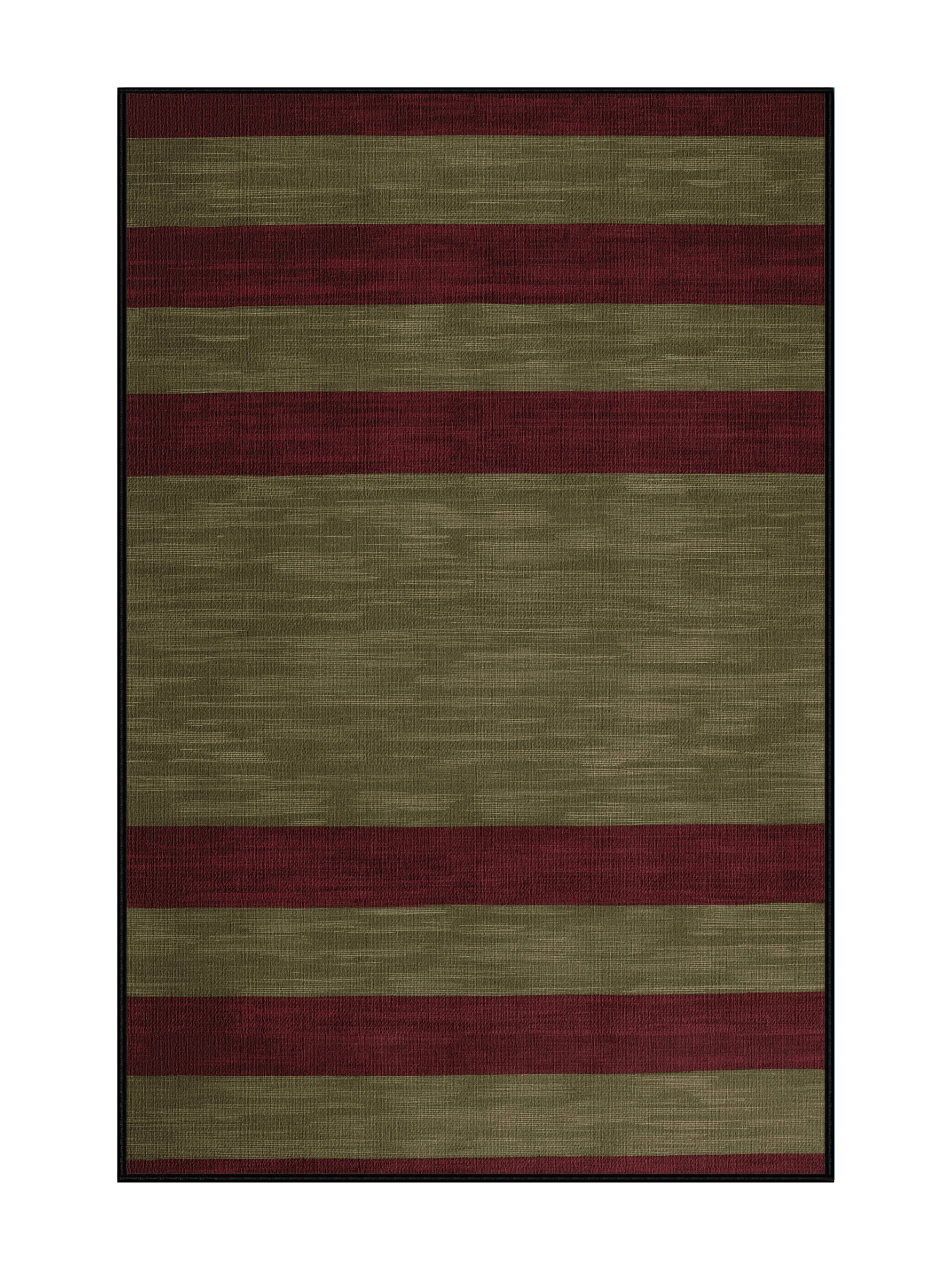 Hokku Designs Machine Washable Horizontal Stripes Brown Area Rug | Wayfair