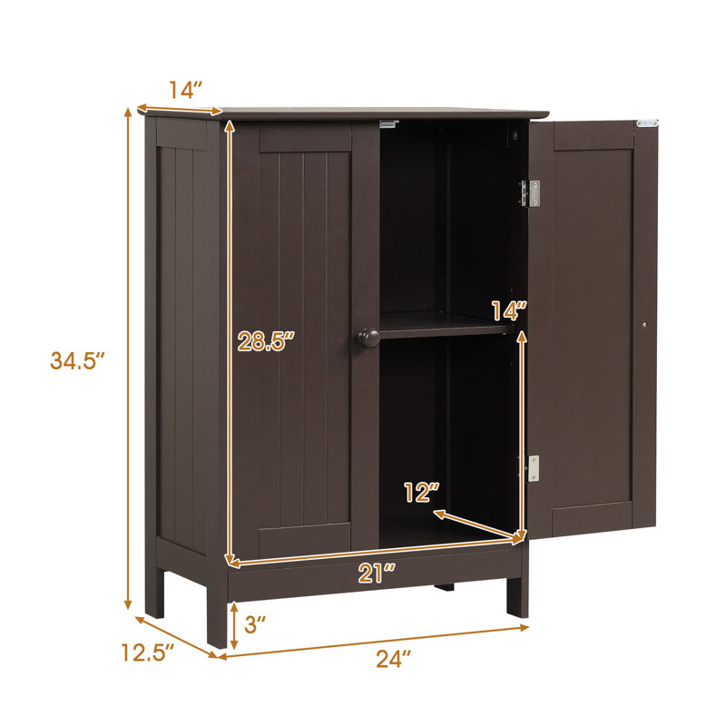 Rumaysah Freestanding Bathroom Cabinet, Brown