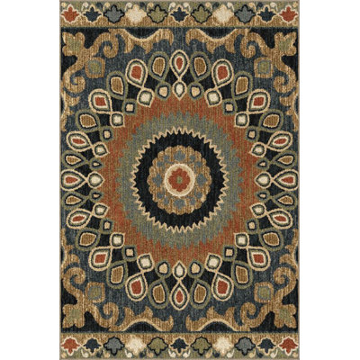 Leaf Patterned Modern Patterned Woven Base Rug