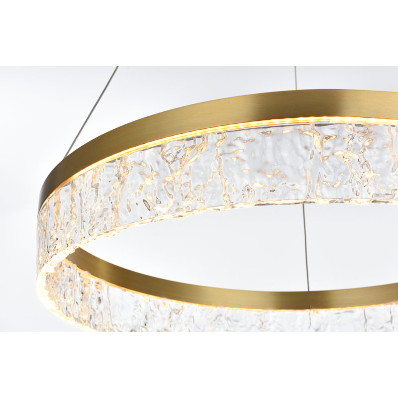 Lustre rond / ovale à DEL Yiannis, Or satiné