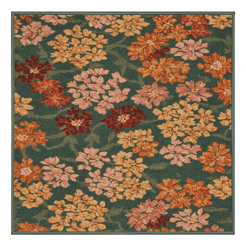 Tapis vert botanique lavable à la machine, Carré 4 pi