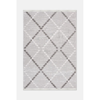 Riko Gray Modern Polyester Area Rug Stain Resistant Easy to Clean