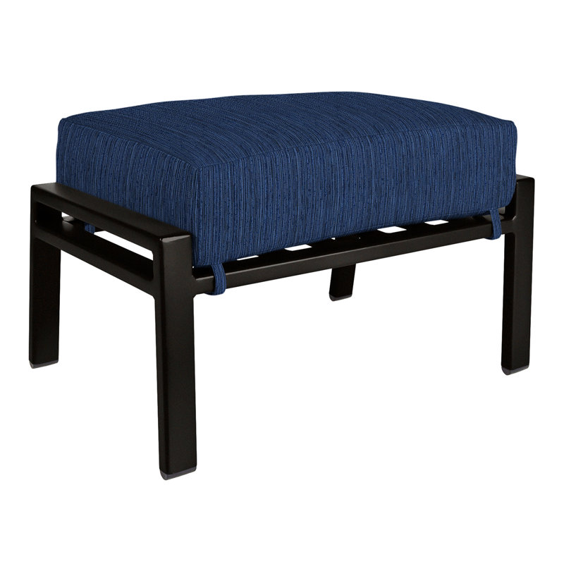 Aris Outdoor Ottoman, Carbon Black, Stitches Slate