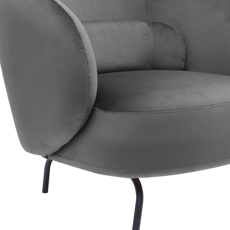 Jura 78Cm Wide Lounge Chair, Grey Velvet