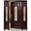 Portes d'entrée extérieures pré-installées en acajou prêtes à installer pour l'extérieur-63646202-63646203